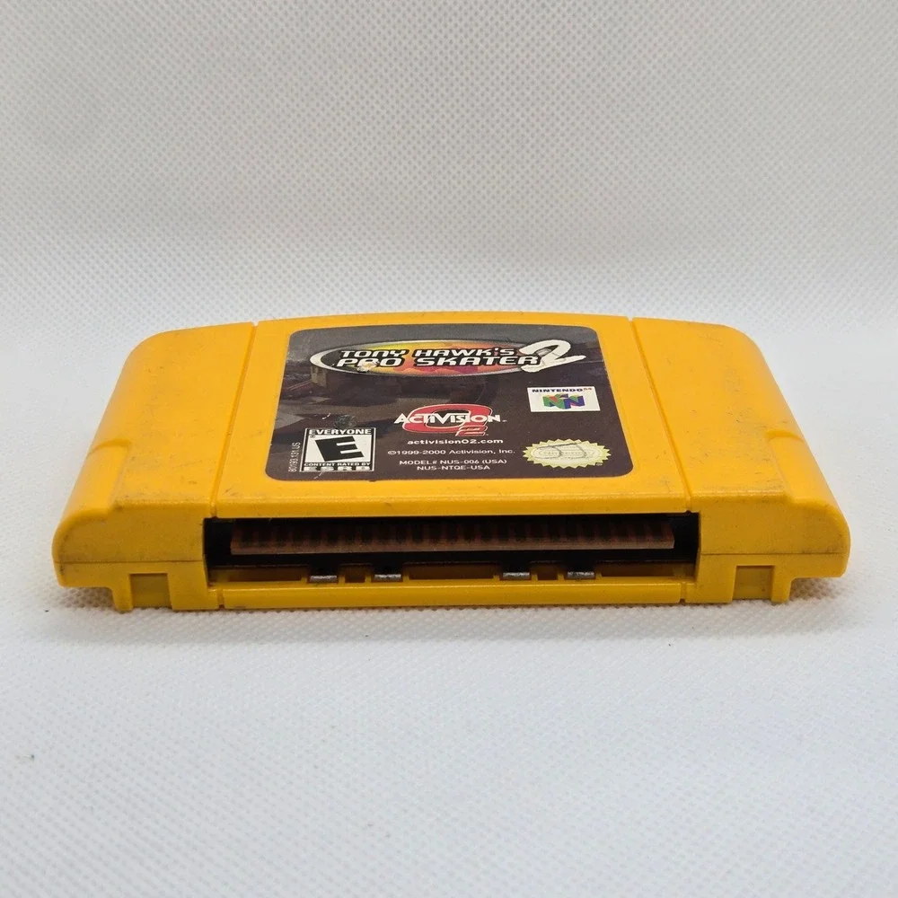 Nintendo NUS-006 Tony Hawk's Pro Skater 2 N64 Yellow Cartridge Tested